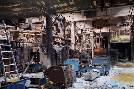 Schadensanierung des Produktionsbereichs nach Großbrand in Galvanikanlage