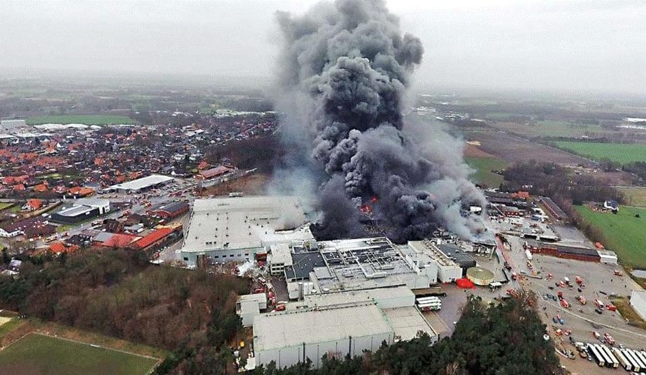 Großbrand Geflügelproduktion