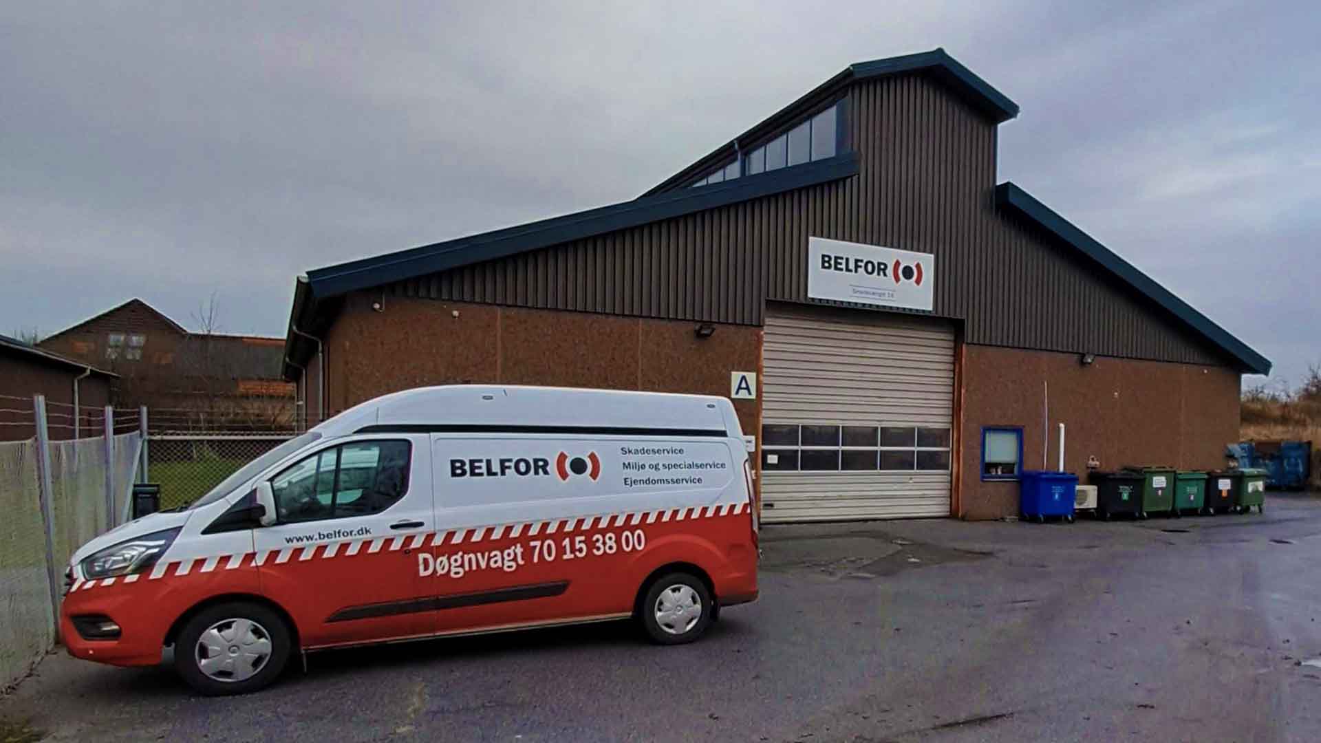 Facade ad BELFOR center Næstved