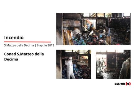Incendio supermercato Conad – S.Matteo della Decima 6 aprile 2013
