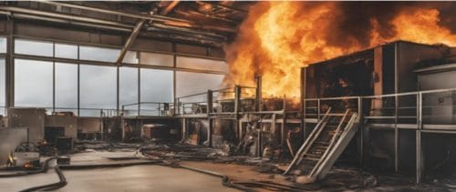 Connect News Header showing fire in a building