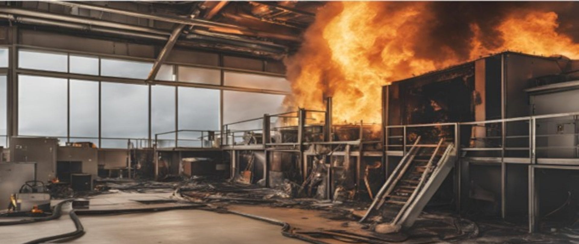 Connect News Header showing fire in a building