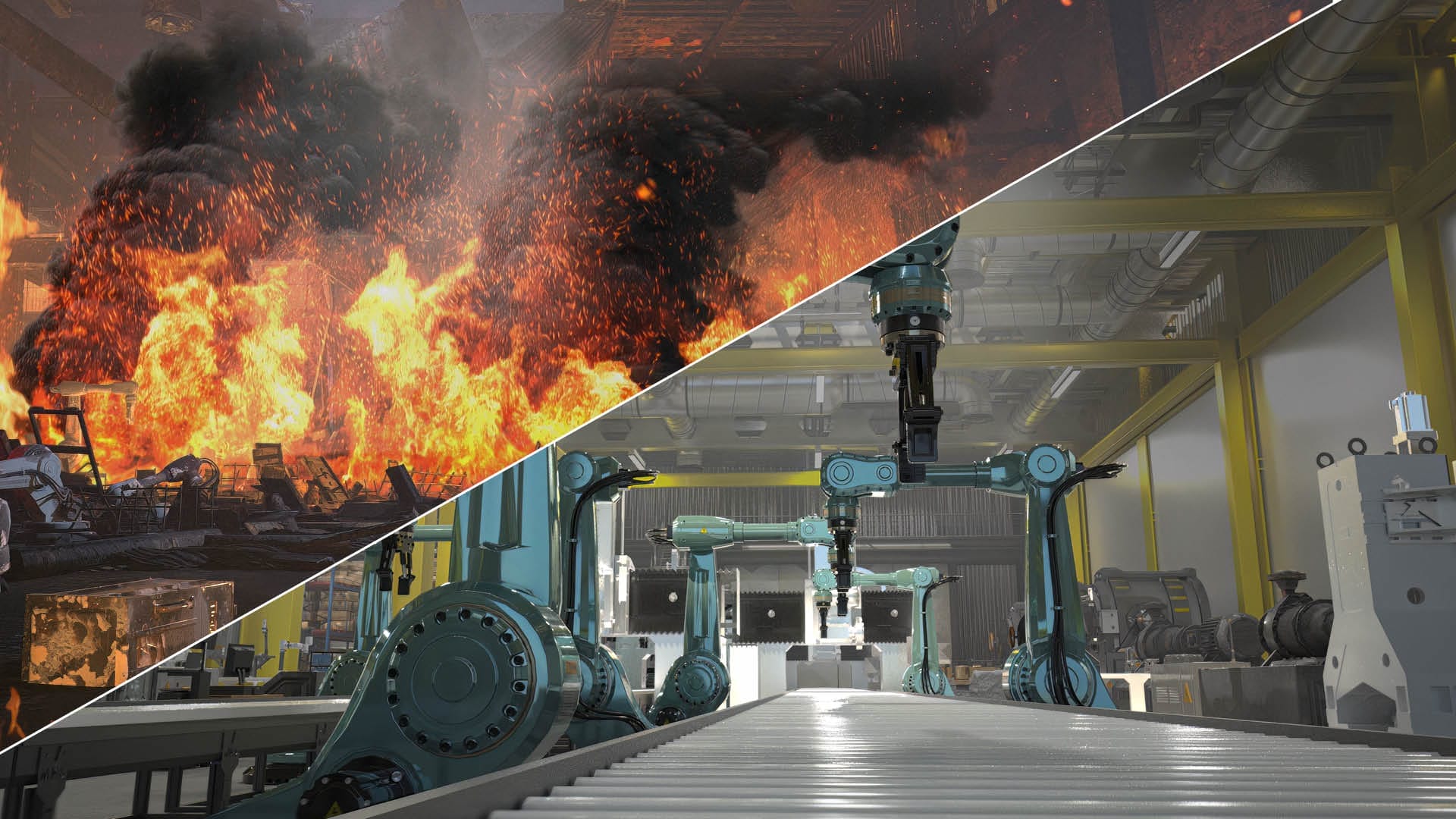 A warehouse that is damaged by fire_TG_Loss-Adjuster_before-and-after
