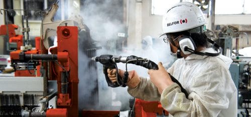 BELFOR recovery specialist dry ice blasting