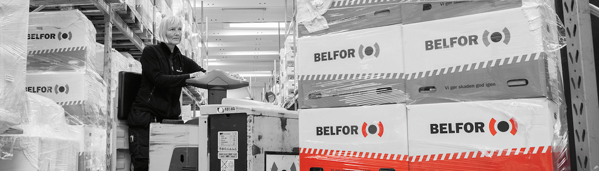 Belfor har kunder ift. skadeservice, skimmelsanering, vandskader, brandskader mm.