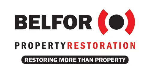 BELFOR Logo with Restoring More Than Property Tagline