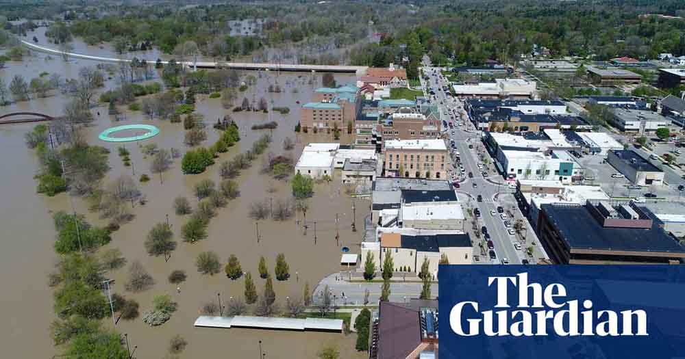 Aerial photo of flooding in Midland MI by The Guardian