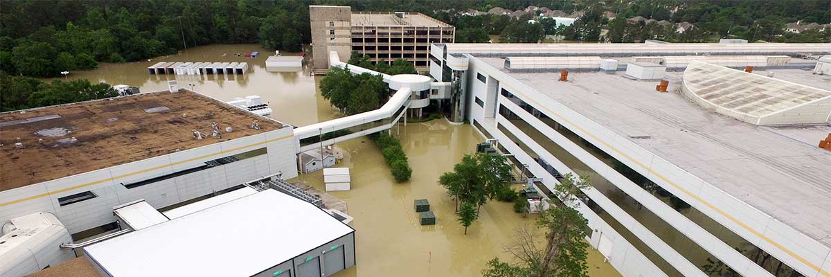 Flooded building 