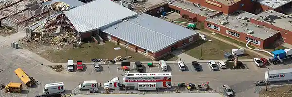 Henryville tornado site aerial