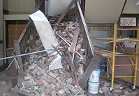 Stairway collapse before restoration