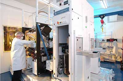 Semiconductor restoration in cleanroom at BELFOR Fort Worth Technical Service Center