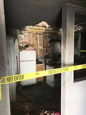 BELFOR Columbus residential fire damage before restoration