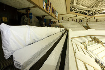 Shrink wrapped sports arena