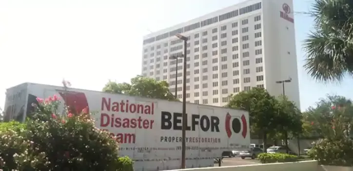 BELFOR truck responds to hotel disaster