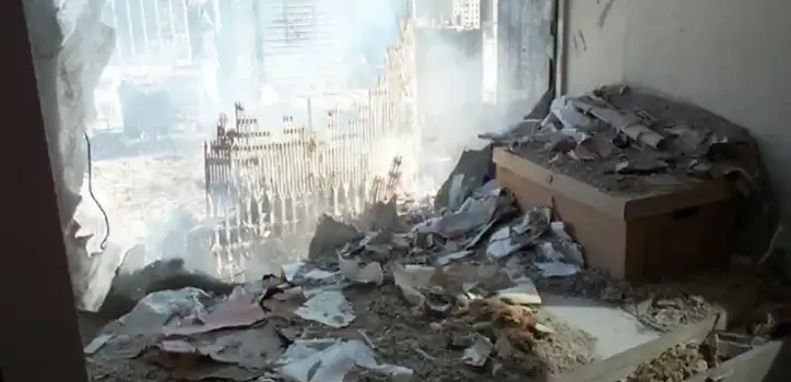 Office debris after 9-11 terrorist attack