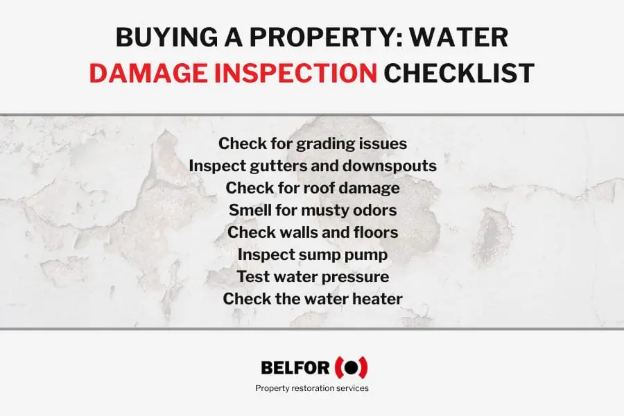 water damaged cabinet inspection checklist